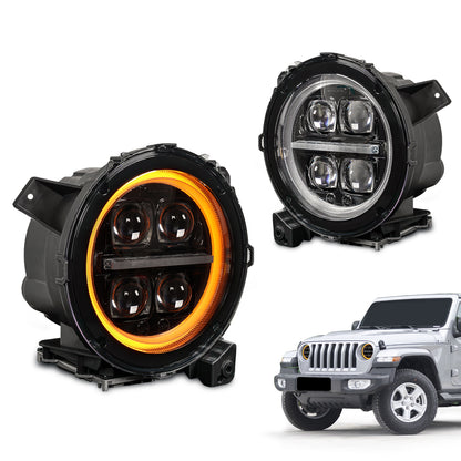 LED Projector Headlights Assembly For Jeep wrangler JL /jeep gladiator JT2018-2024(4 Projectors)